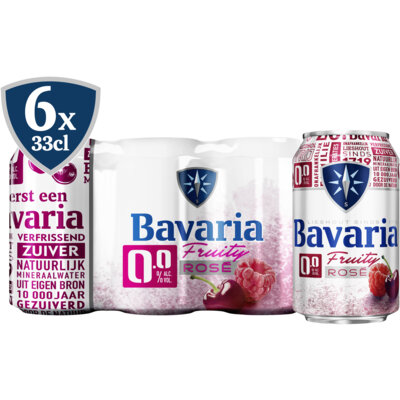 Aanbieding Bavaria Fruity Rosé 0.0 Sixpack 6x33cl
