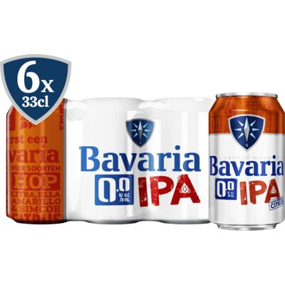 Aanbieding Bavaria IPA 0.0 Sixpack 6x33cl
