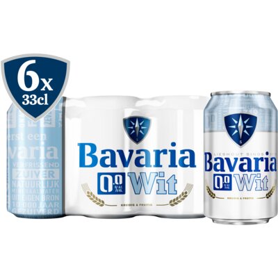 Aanbieding Bavaria Wit 0.0 Sixpack 6x33cl