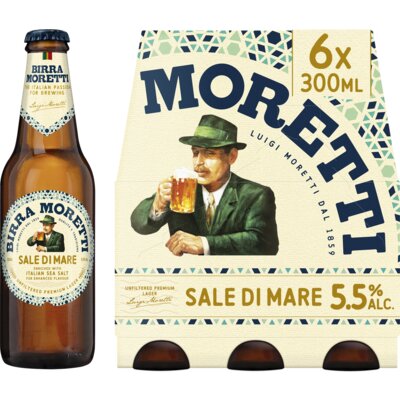 Aanbieding Birra Moretti Sale di mare Sixpack 6x30cl