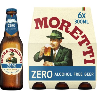 Aanbieding Birra Moretti Zero 0.0 Sixpack 6x30cl