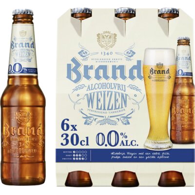 Aanbieding Brand Weizen 0.0 Sixpack 6x30cl