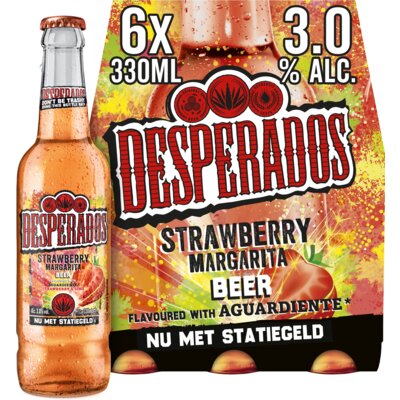 Aanbieding Desperados Strawberry Margarita Sixpack 6x33cl