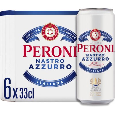 Aanbieding Peroni Nastro Azzuro Sixpack 6x33cl